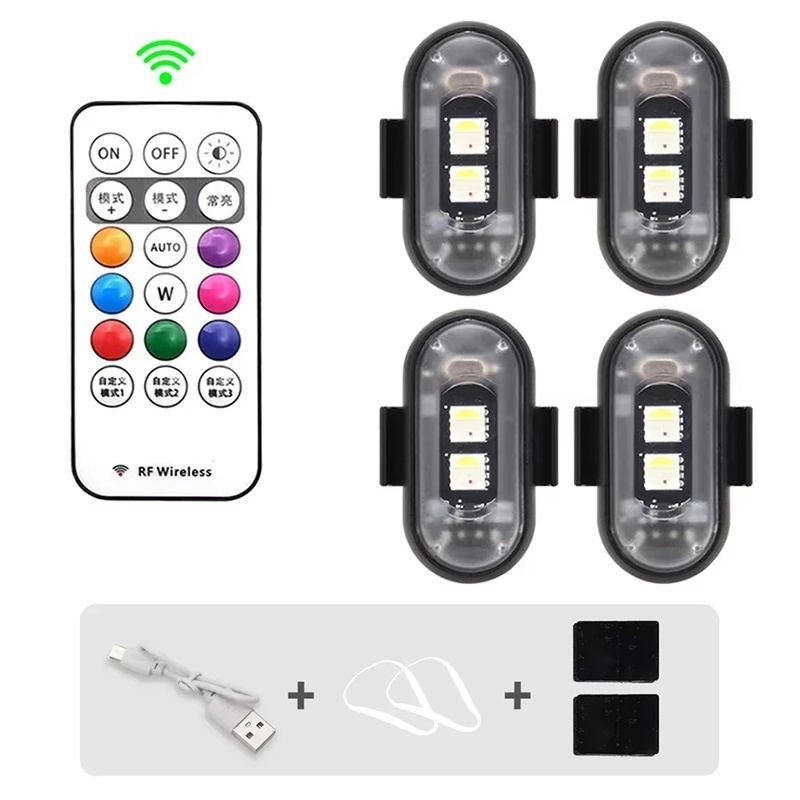 Drone Strobe Light - ワイヤレスリモコン式LEDストロボライト。車、オートバイ、バイク、ドローン、スクーター用。衝突防止警告灯、点滅表示灯。