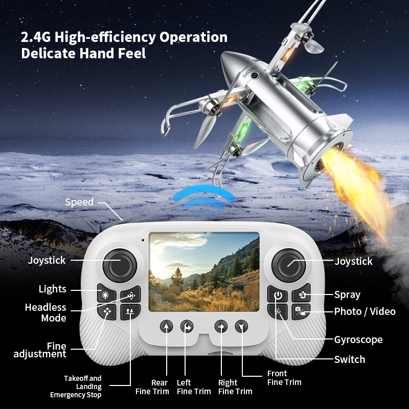 OZ X6 ロケットドローン。2.8インチ画面搭載コントロー - Drone Controller Screen のレビューと価格