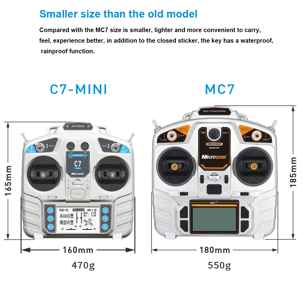 MicroZone MC7コントローラー C7 MINI送信 - Drone Battery Adapter のレビューと価格