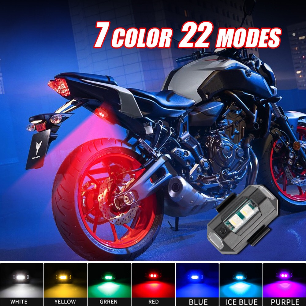 オートバイライトドローンストロボライト7色ミニUSB LED - Drone Strobe Light のレビューと価格